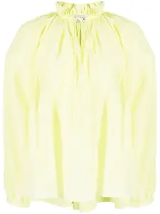 Шелковая блузка со складками Lanvin, зеленый