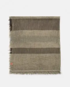 Мужской тонкий однотонный шарф с боковыми полосками Lottusse, светло-зеленый