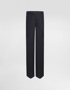 Расклешенные шерстяные брюки Dolce & Gabbana, серый