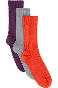 Трио разноцветных ребристых носков до щиколотки Baserange, мультиколор