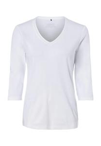 Базовая рубашка из чистого хлопка с декором в виде V-образного выреза Olsen, белый