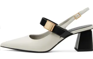 Маленькие туфли Ck Chunky на высоком каблуке 7 см CHARLES&KEITH, бежевый