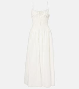 Платье макси из хлопка со сборками Faithfull, белый