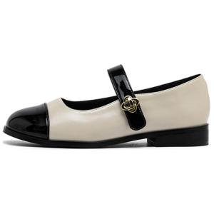 DAPHNE Женские туфли Мэри Джейн на массивном каблуке бежевые, цвет Beige