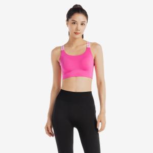 Женский спортивный топ Domyos средней поддержки с дышащими чашками розово-пурпурный