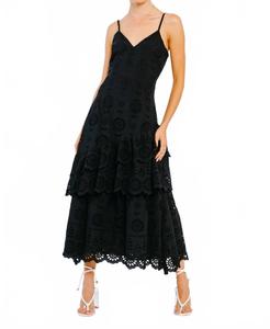 Платье макси с вышивкой Gudrun на бретелях черного цвета Ciebon, черный