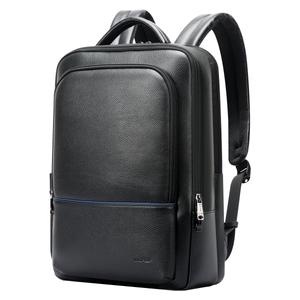 Верхний слой натуральной кожи Рюкзак для ноутбука Tubas Мужской черный BOPAI, черный (61-70111C)