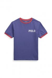 Детская хлопковая футболка Polo Ralph Lauren, темно-синий