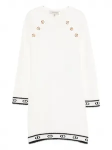 Платье с отделкой логотипом TWINSET Kids, белый