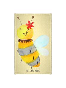 Mr. & Mrs. Panda Полотенце с рисунком пчел и цветов, без надписи, пастельно-желтого цвета