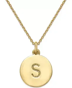 Ожерелье с подвеской в виде инициалов, позолоченное 12 карат, 17 дюймов + удлинитель 3 дюйма Kate Spade New York, s