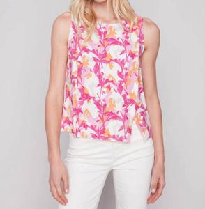 Льняной топ с цветочным принтом в мультиколоре CHARLIE B