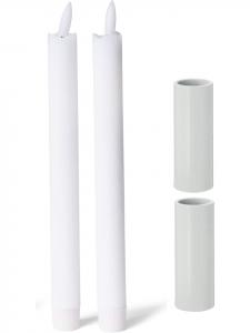 Novaliv Набор из 2 магнитных подсвечников для конусных свечей, белые, 2,8x5 см, со светодиодной подсветкой