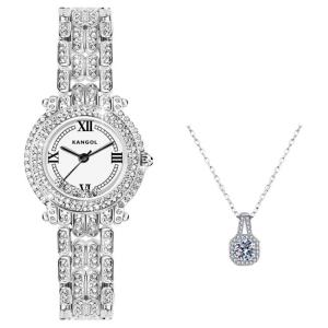 KANGOL Часы Quartz Movement Metal Strap Women's Watch White Dial