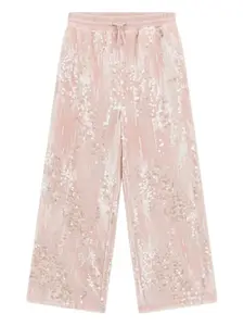 Прямые брюки с пайетками Guess Kids, розовый