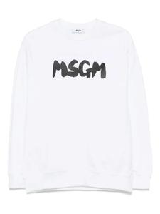 MSGM Kids толстовка с логотипом, белый