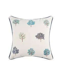 Декоративная подушка с вышивкой «Английский лес», 16 x 16 дюймов Levtex, navy