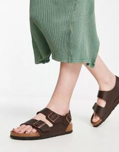 Birkenstock – Milano – Коричневые сандалии Birko-Flor