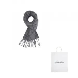 Calvin Klein Вязаный шарф мужской тёмно-серый, N3Z-Dark Gray