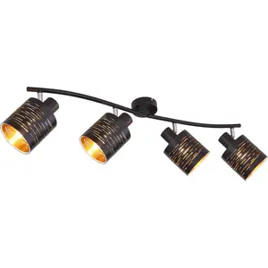 Потолочный светильник TUNNO E14, 1 шт. Потолочная лампа/прожектор/золотистого цвета/для гостиной/прихожей/ø: 400 мм Globo Lighting, черный