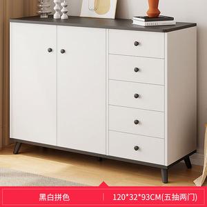Yu Senyi Комод 120 см для спальни и гостиной настенный из массива дерева, 5 ящиков, черно-белый набор