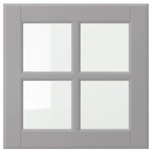 Стеклянная дверь, серая, 40x40 см, BODBYN IKEA