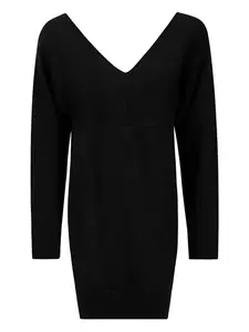 Платье миди с V-образным вырезом Stefano Mortari, черный