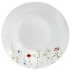 Суповая тарелка, разноцветная, из белого костяного фарфора, с изображением полевых цветов Novel, мультиколор/белый