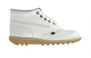 Кикер пинает высокие женские белые ботинки Kickers, белый