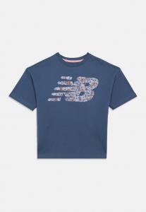 Футболка New Balance FLOWER LOGO GRAPHIC TEE, Vintage Indigo/Dark Blue