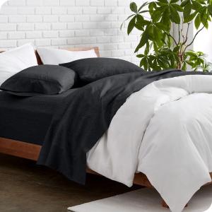 Комплект ультрамягких простыней с двойной щеткой Bare Home, цвет Heather Midnight Blue