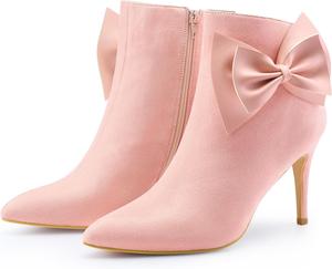 Женские ботильоны Allegra K с острым носком, бантом и каблуком-стилетто, Pink