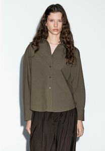 Блуза Massimo Dutti OXFORD COLLAR LONG SLEEVE, Dark Green