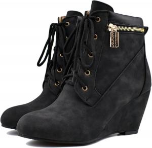 Женские кожаные ботинки Yiozoi на каблуке с утеплителем из плюша для торжественных мероприятий в стиле ковбой, Black