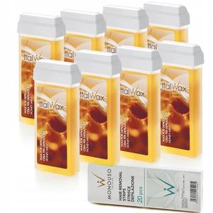 ItalWax, Flex Honey, 8x Воск для депиляции в рулоне, полоски 20 шт, 100г