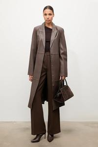 Кожаное пальто Answear.Lab, коричневый