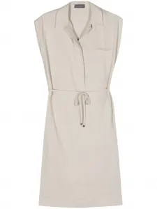 Платье-рубашка миди с поясом Lorena Antoniazzi, нейтральный