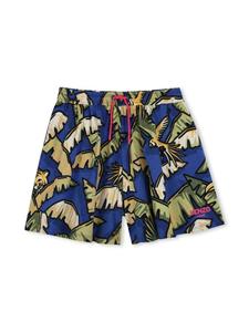 Kenzo Kids шорты с принтом, синий