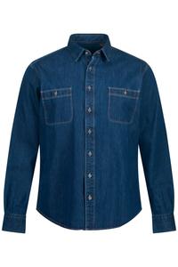 Рубашка на пуговицах классического кроя JP1880, Blue denim