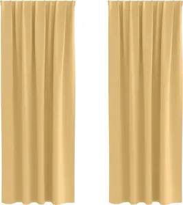 Плотные шторы с кольцами, 2 шт., бежевые, 225 x 140 см vidaXL