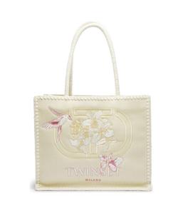 Сумка-шоппер Twin-Set с принтом, бежевый