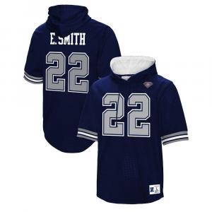 Мужская футболка с капюшоном Mitchell & Ness Emmitt Smith темно-синего цвета Dallas Cowboys Retired Player с сеткой имени и номера, цвет Cow Navy