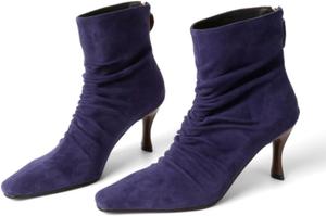 Женские ботильоны SHODENSE с небольшим каблуком-китен, замшевые, с квадратным носком, молнией и плиссировкой, короткие ботинки с каблуком 3 дюйма, платьевые ботильоны до середины голени, удобные, в ретро-стиле, для офиса, размеры 4-11 US, Suede Purple