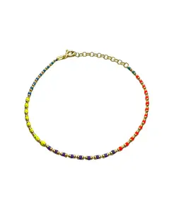 Браслет из стерлингового серебра с эмалированными бусинами и разноцветной радугой Spero London, multicolor