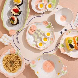 Ceramics Набор посуды Yu Jianhua Koi Fish из 5 предметов для одного человека с керамическими чашей и тарелкой с карпами кои