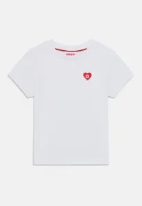 Футболка с короткими рукавами, базовая футболка Hugo Kids, White