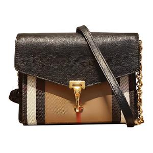 Burberry Хлопковая льняная сумка через плечо, женская сумка на плечо black & multicolor