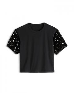 Топ с пайетками на рукавах для девочек Misha - Big Kid KatieJnyc, черный