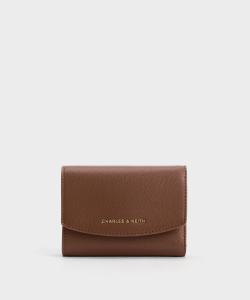 Кошелек с изогнутым передним клапаном Charles & Keith, цвет Chocolate