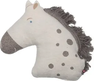 Подушка с наполнителем Jewel Голова лошади, 34 x 34 см, оттенок белый David Fussenegger